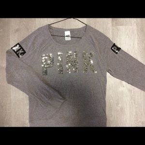 Grey PINK long sleeved shirt/sweatshirt